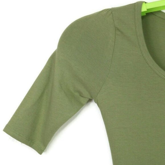 LuLaRoe Nicole Fit & Flare A-Line‎ Dress Olive Green XS - Picture 9 of 12